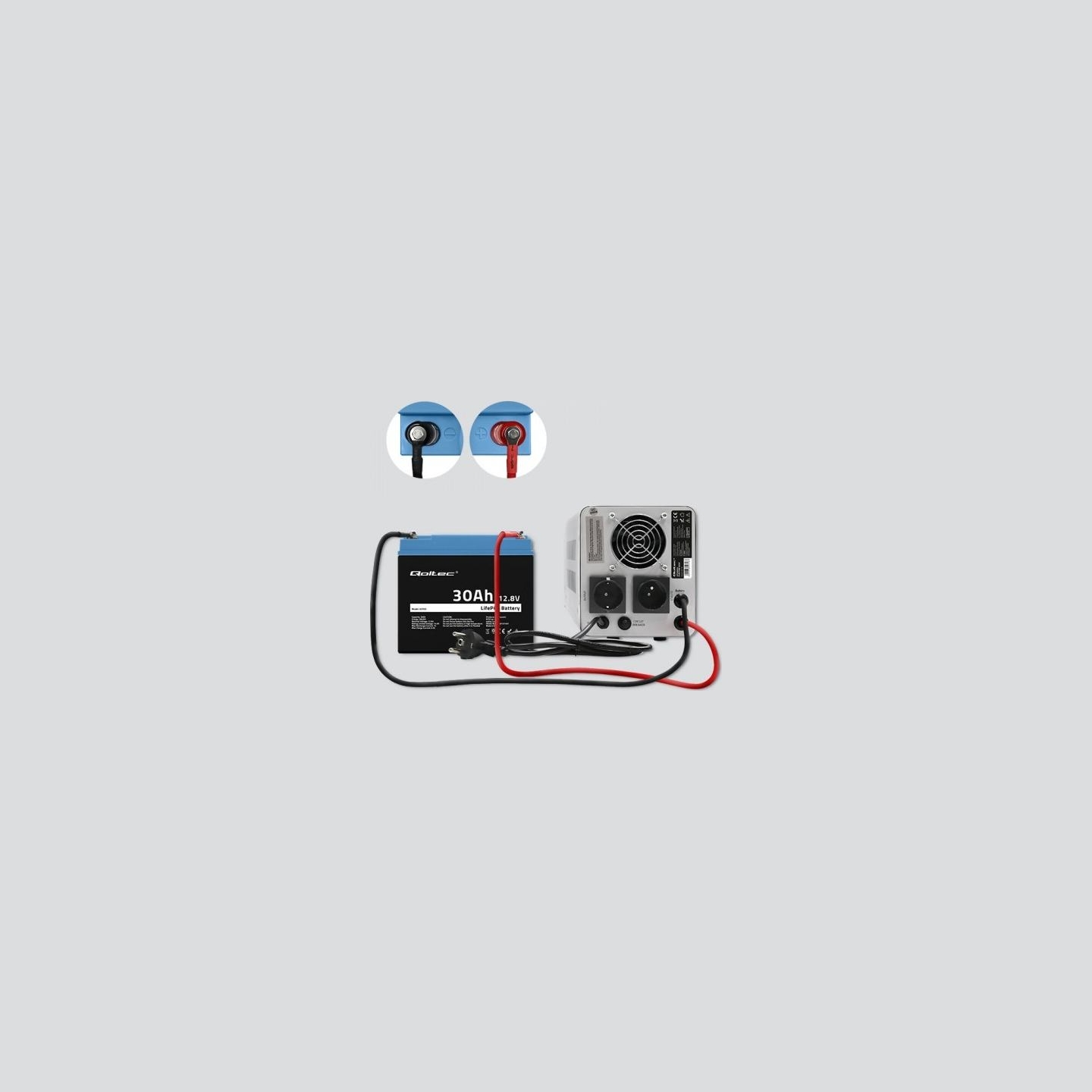 Qoltec LiFePO4 battery 12.08V, 30Ah, 384Wh, BM