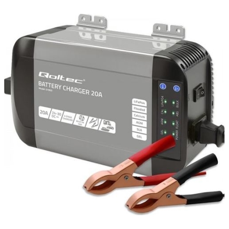 Qoltec Charger for LiFePO4 AGM GEL SLA batteries 20A