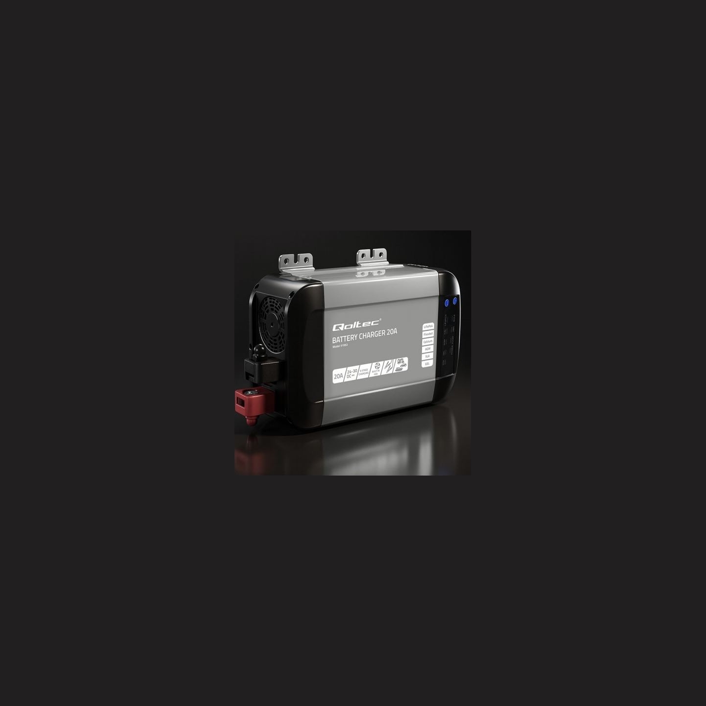 Qoltec Charger for LiFePO4 AGM GEL SLA batteries 20A