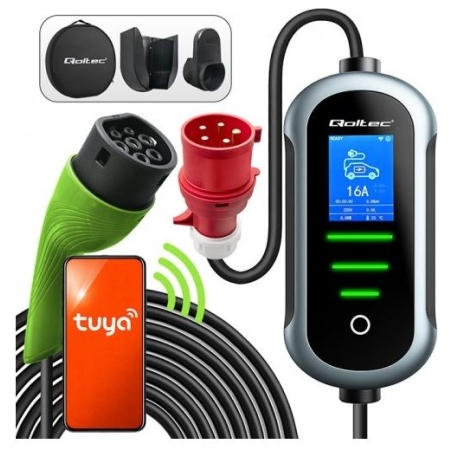 Qoltec Electric car charger 7kW 230V CEE 32A WiFi LCD 5
