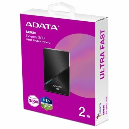 A-Data SSD drive External SE920 2TB USB4C 3800/3700 MB/s black