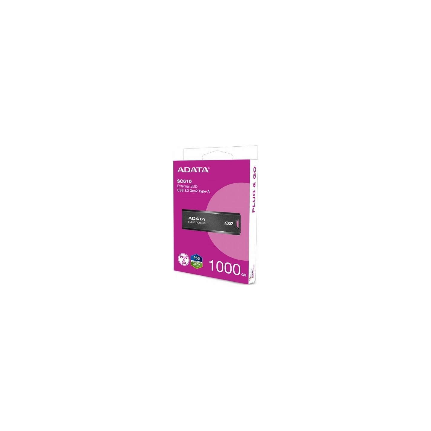 A-Data SSD External SC610 1000 GB USB3.2A Gen2 Black
