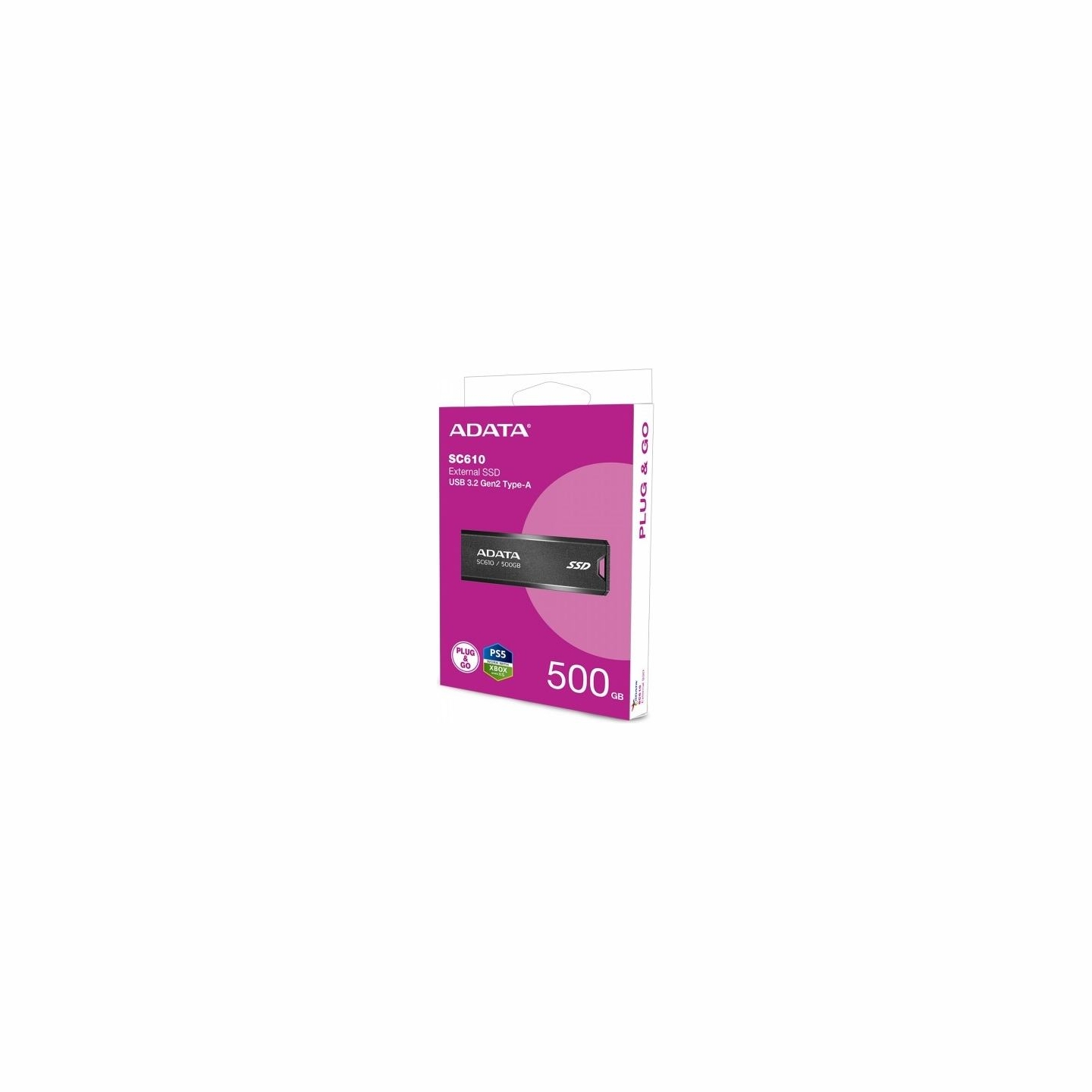 A-Data SSD External SC610 500GB USB3.2A Gen2 Black