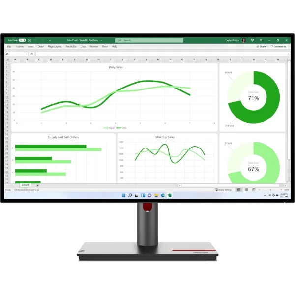 Lenovo 68.6cm (27") 2560 x 1440 W-LED IPS, 16:9, 350cd/m², 1.073B, 6ms, 178°/178°, 1000:1 / 63A2GAT1EU