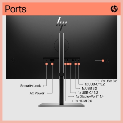HP E32k G5 4K Charging Monitor - 31.5" 3840x2160 UHD 350-nit 60Hz AG, IPS, USB-C(65W/15W)/HDMI/DisplayPort, 3x USB-A, speakers, 