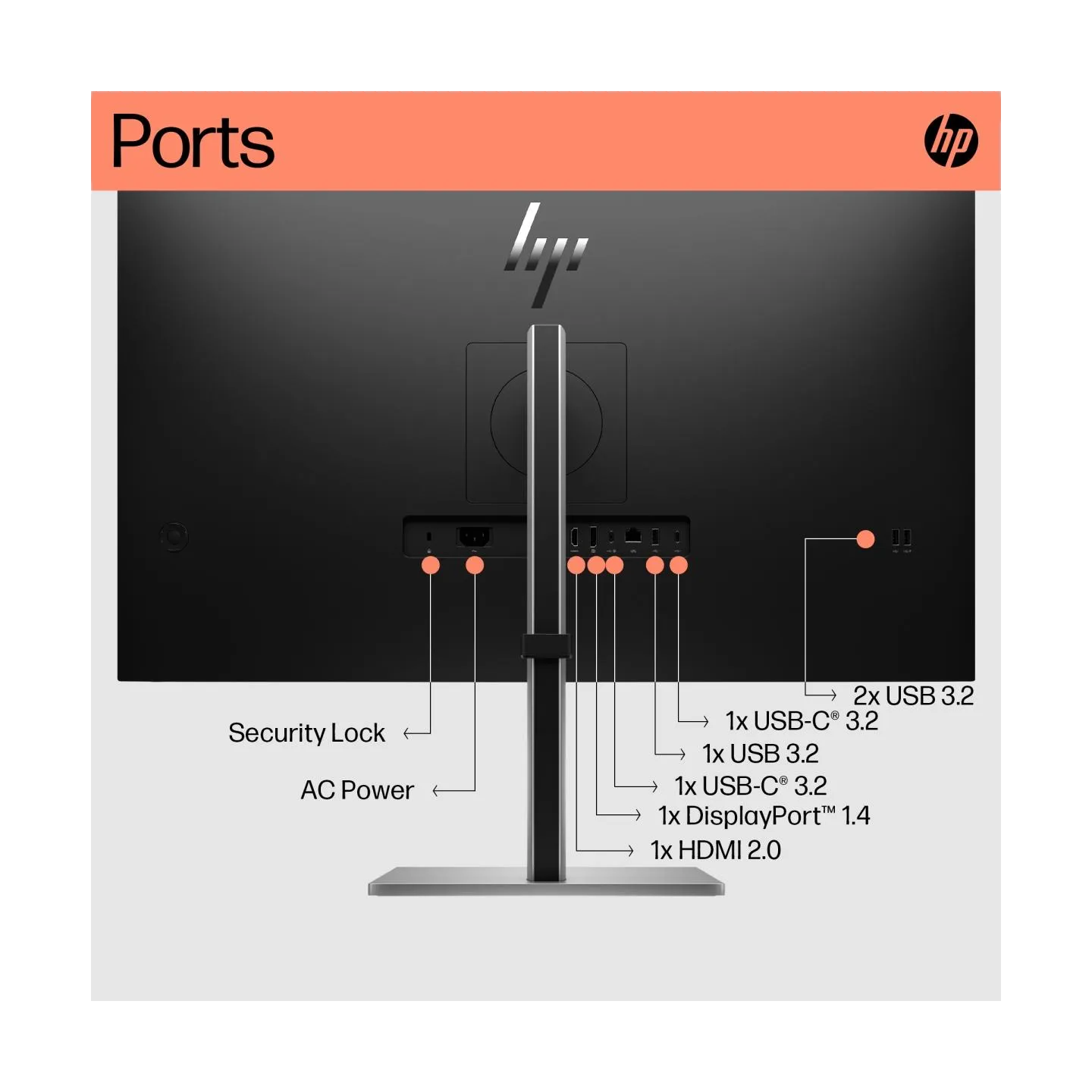 HP E32k G5 4K Charging Monitor - 31.5" 3840x2160 UHD 350-nit 60Hz AG, IPS, USB-C(65W/15W)/HDMI/DisplayPort, 3x USB-A, speakers, 