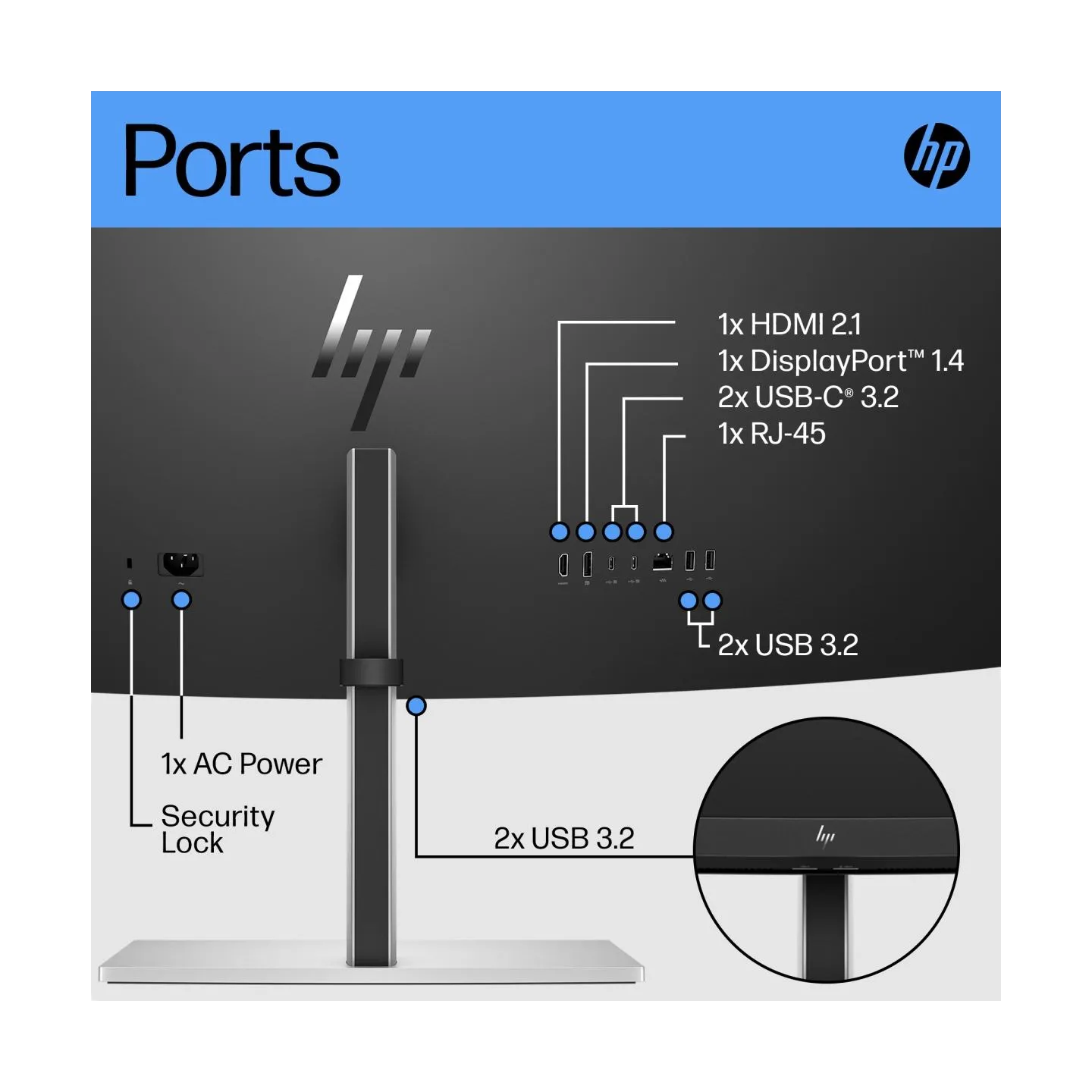 HP E45c G5 5K Curved Charging Monitor - 44.5" 5120x1440 5K DQHD 400-nit 165Hz AG, Curved, VA, 2x USB-C(65W)/HDMI/DisplayPort, 4x
