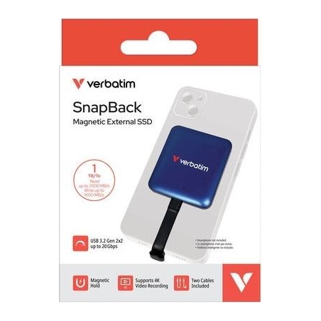 Verbatim SnapBack Magnetic SSD Blue MagSave 1TB