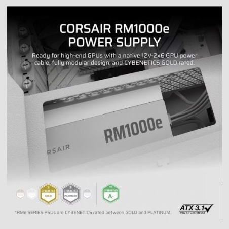 Corsair RM1000e WHITE 80+GOLD F.MODULAR ATX3.