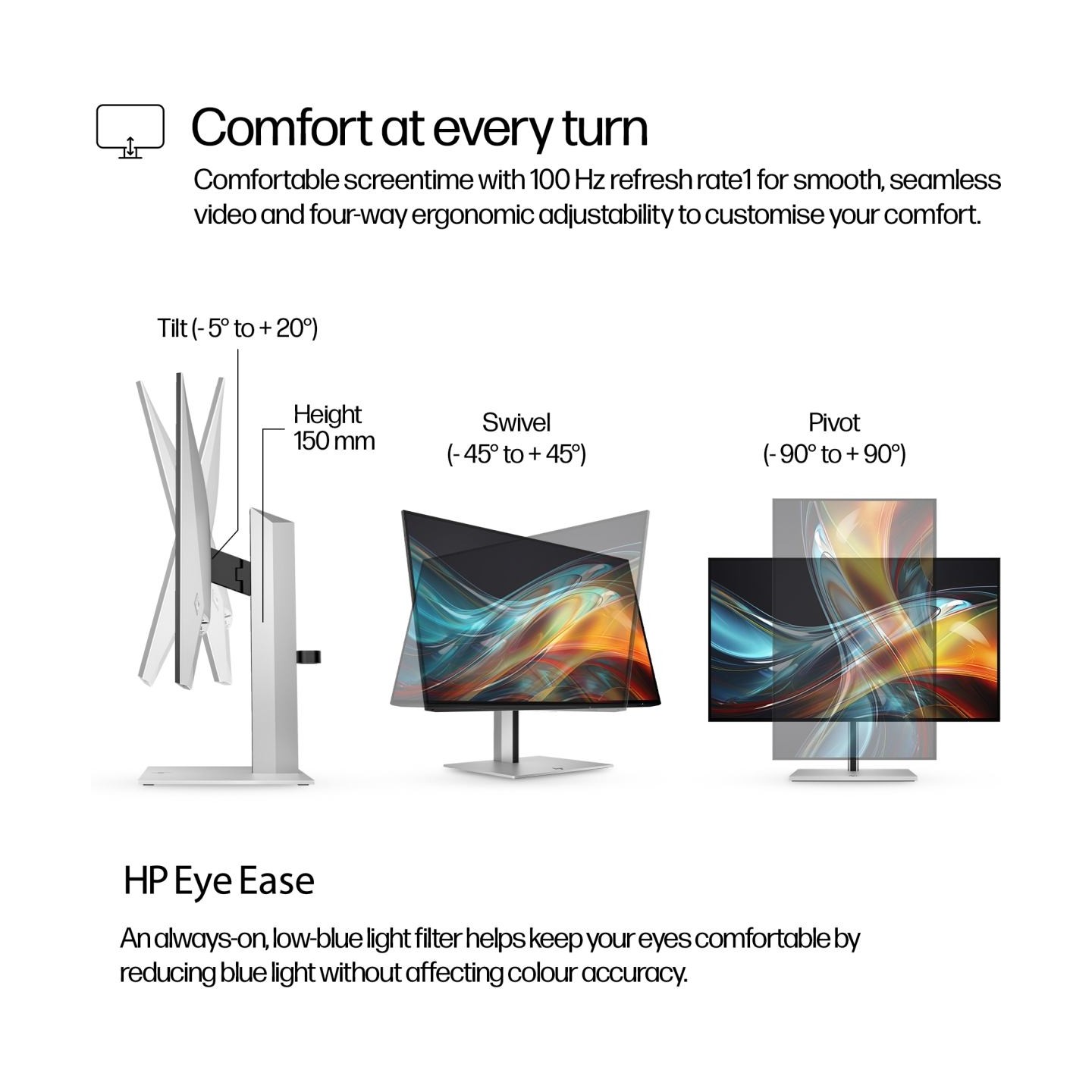 HP 724pf Series 7 Pro FHD Monitor - 23.8" 1920x1080 FHD 300-nit 100Hz AG, IPS, HDMI/DisplayPort Daisy-Chain, 4x USB-A, height ad