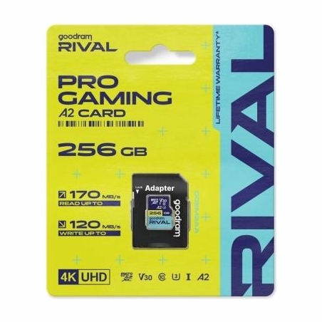 Goodram Memory card microSD 256GB Rival UHS-I V30 U3 C10 A2 170/120MBs
