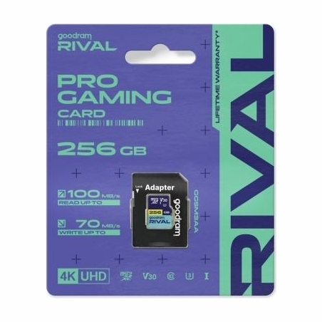 Goodram Memory card microSD 256GB Rival UHS-I V30 U3 C10 100/70MBs
