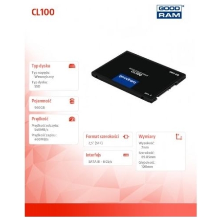 Goodram SSD CL100 G3 960GB SATA3 2,5