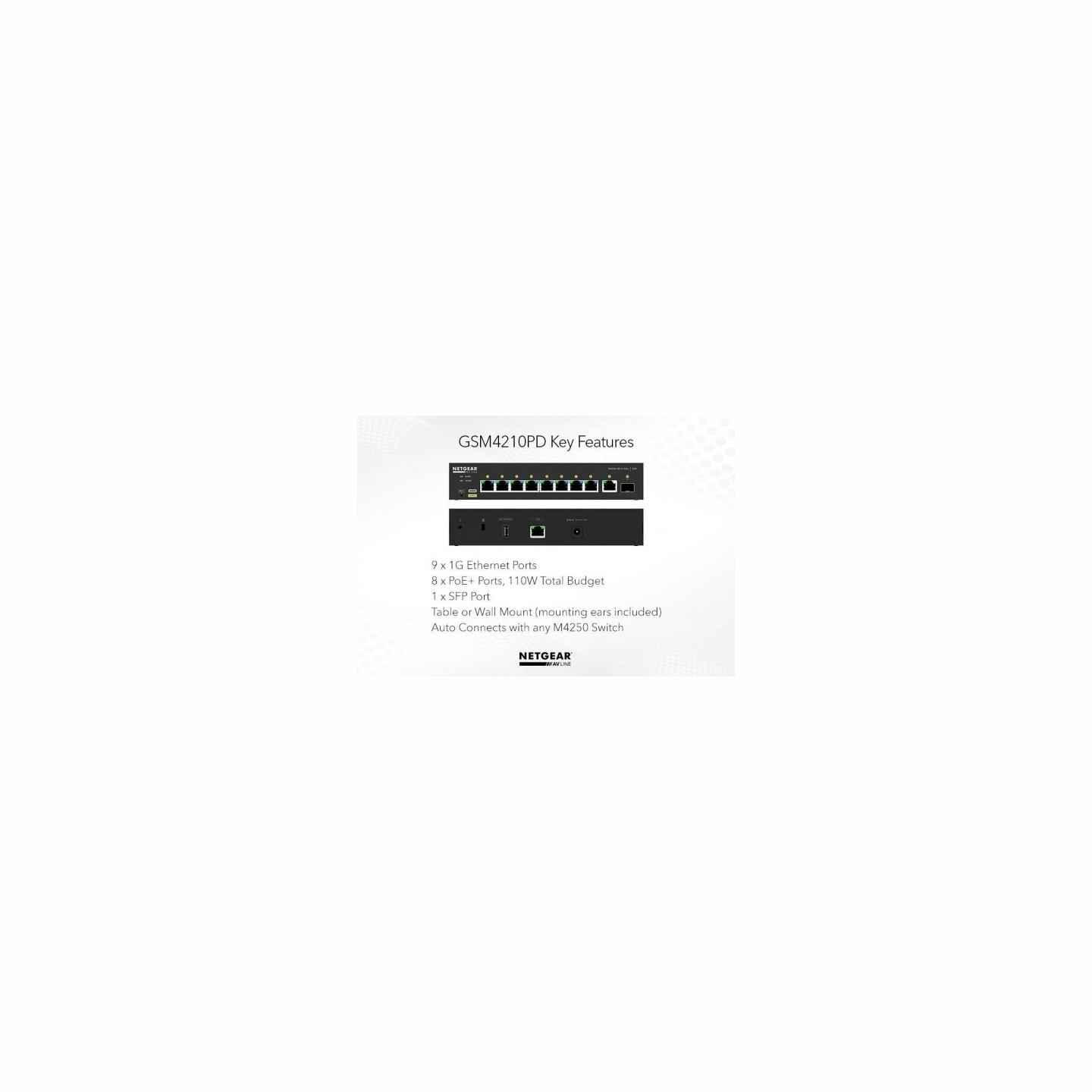 Netgear Switch 8xGE PoE+ 1xSFP GSM4210PD