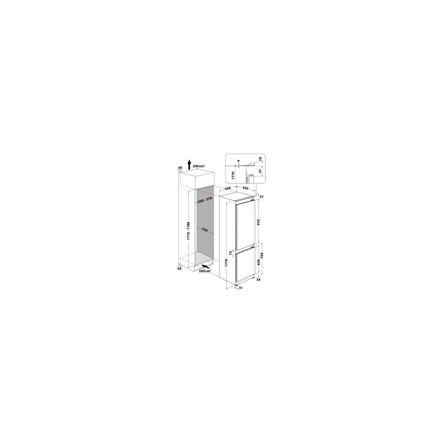 Whirlpool Fridge Freezer WHC18T322 BI