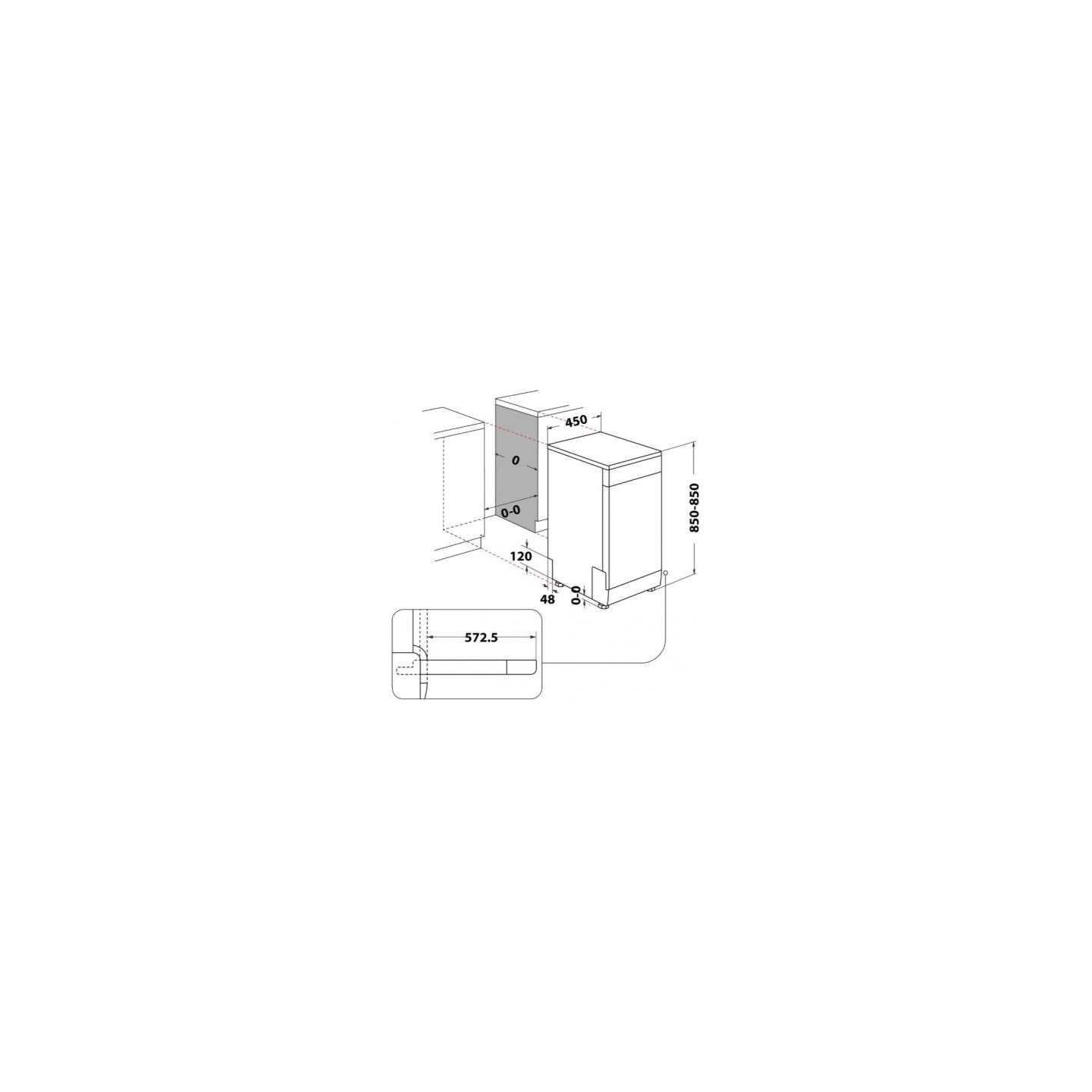 Whirlpool Dishwasher WSFO3O34PFX 45 cm