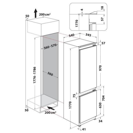 Whirlpool Fridge-freezer WHC18D071A1