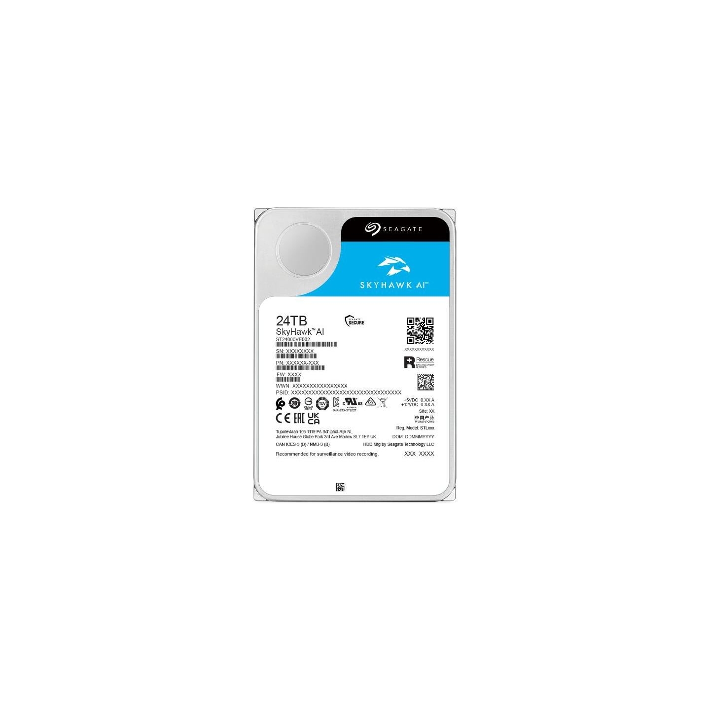 Seagate Disc SkyHawkAI 24TB 3,5 512MB ST24000VE002