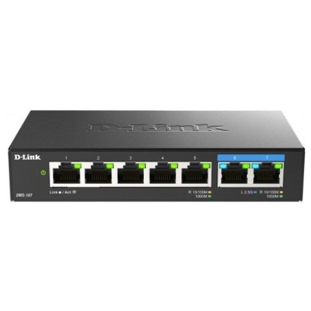 D-Link Switch 7-port 5x1GE 2x2.5GE DMS-107/E