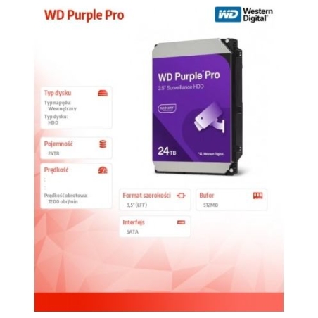 WD HDD Disk Purple Pro 24TB 3,5 WD241PURP
