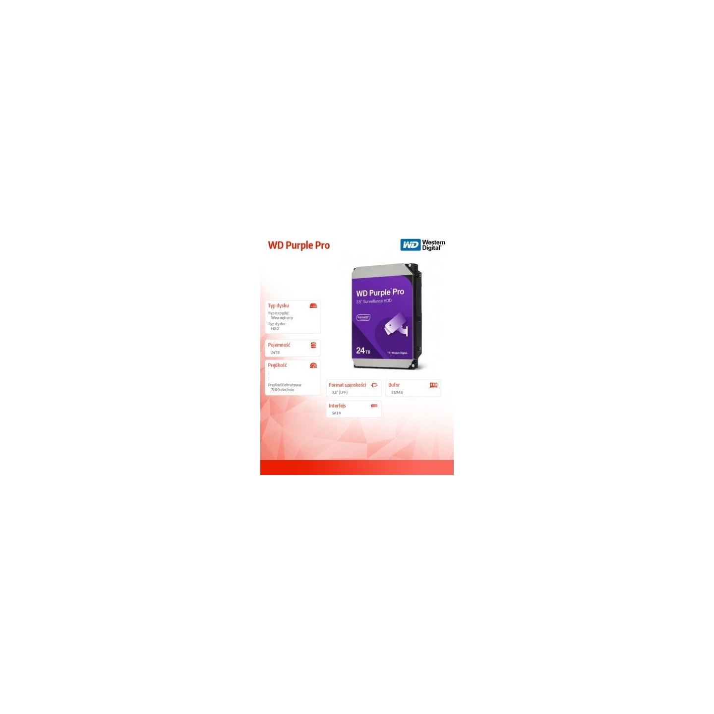 WD HDD Disk Purple Pro 24TB 3,5 WD241PURP