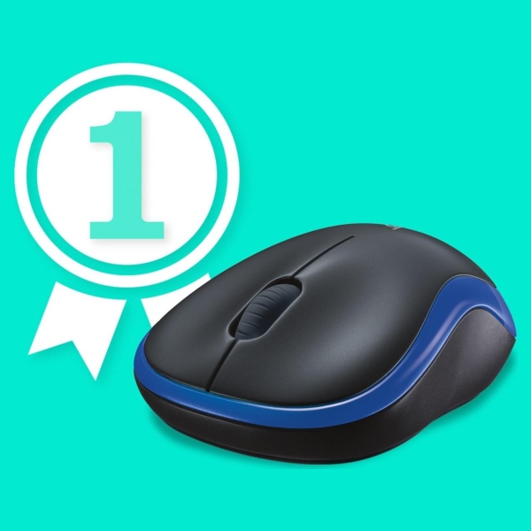 Logitech M185 cordless Notebook Mouse USB black blue / 910-002239