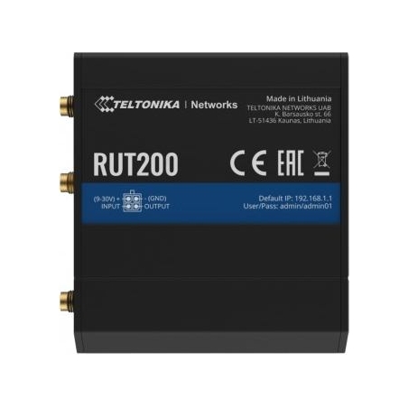Teltonika IOT ROUTER RUT200 4G (CAT4) 2X10/100 RJ45 AC WIFI
