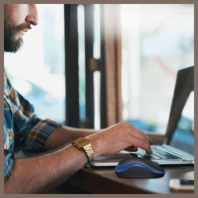 Logitech M185 cordless Notebook Mouse USB black blue / 910-002239