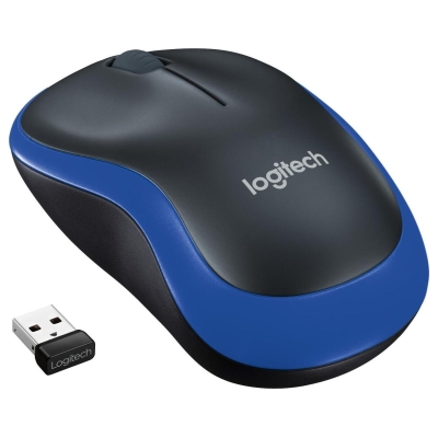 Logitech M185 cordless Notebook Mouse USB black blue / 910-002239