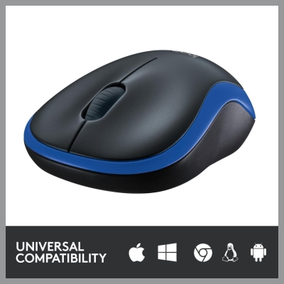 Logitech M185 cordless Notebook Mouse USB black blue / 910-002239