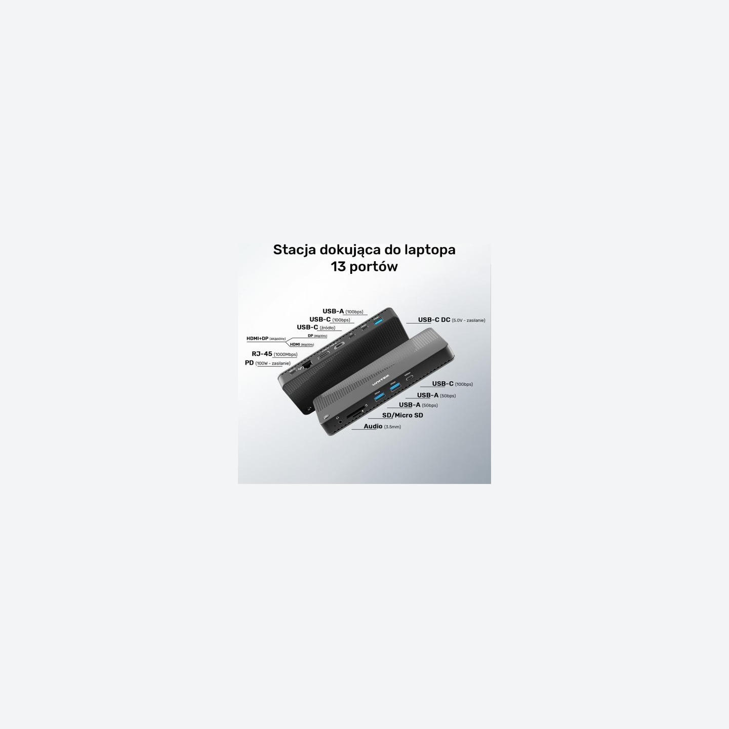 Unitek Dock station 12in1, USBC ,HDMI 2.1,USB 4; D1079A
