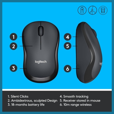Logitech LOGI M220 Silent Black - 2.4GHZ