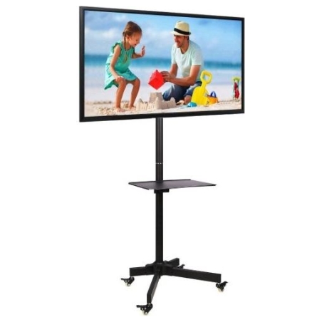 Techly Mobile stand LCD/LED 23-55 inches adjustable with shelf, black