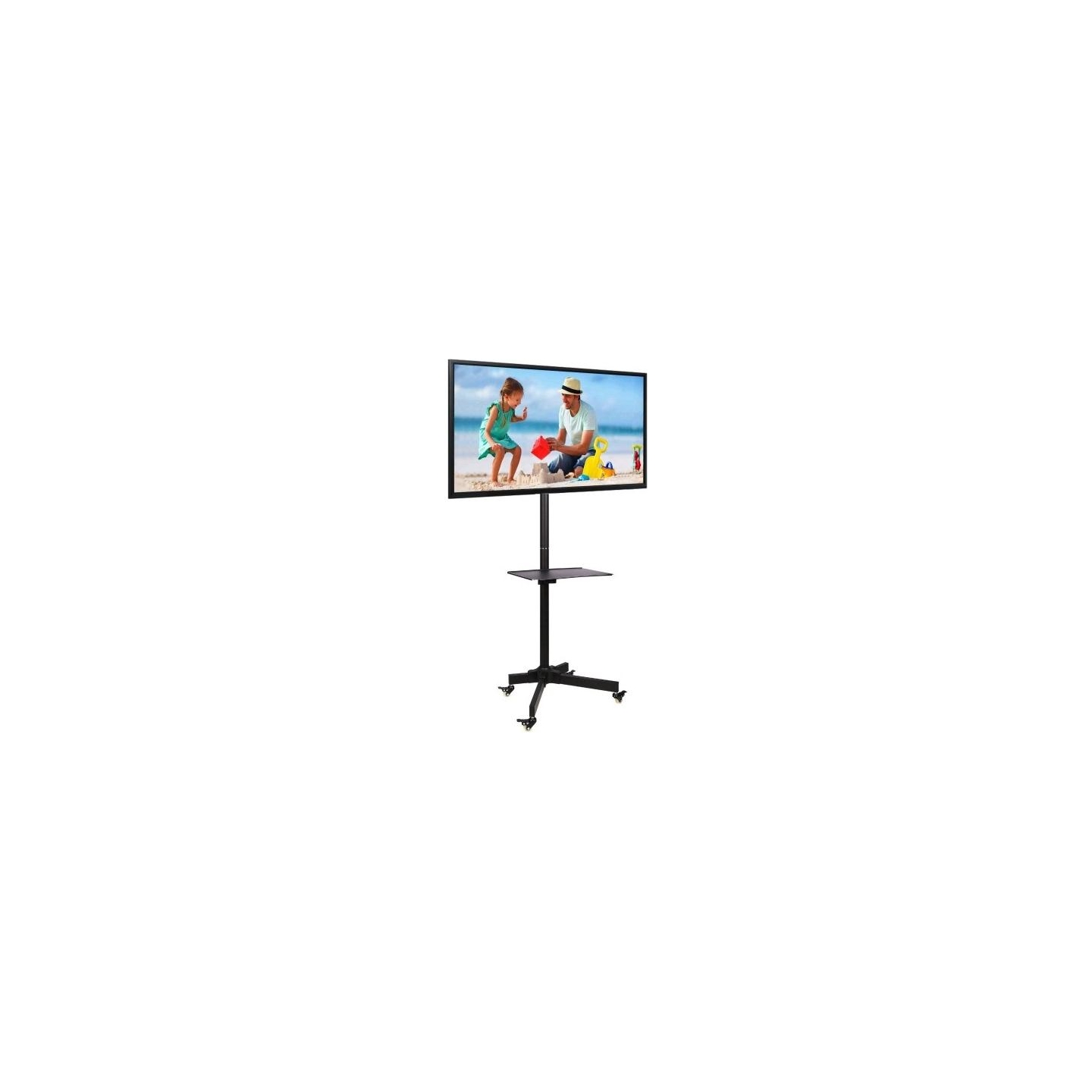 Techly Mobile stand LCD/LED 23-55 inches adjustable with shelf, black