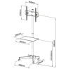 Techly Mobile stand LCD/LED 23-55 inches adjustable with shelf, black