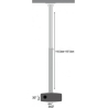 Techly Arm for projector 110-190cm ceiling, 15kg, silver