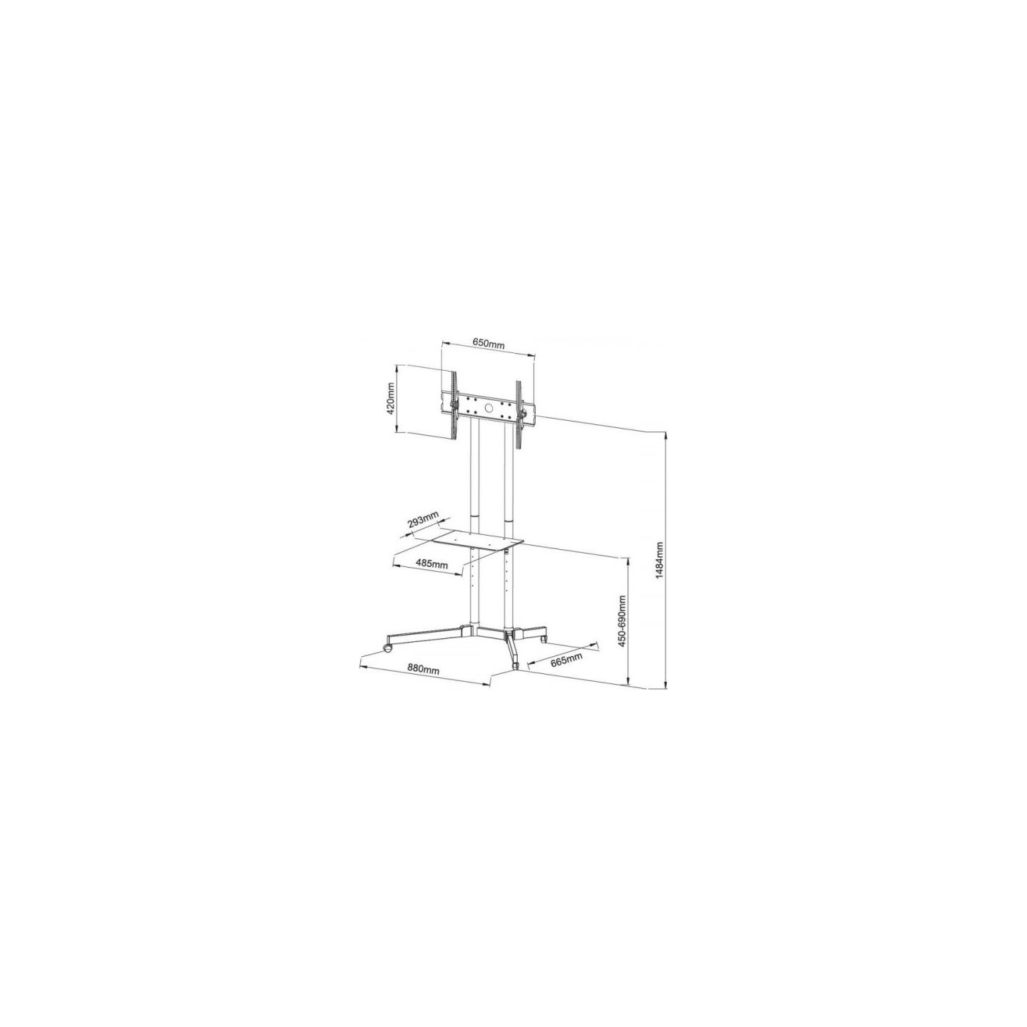 Techly Mobile stand LCD / LED 30-65cali, 60kg, adjustable
