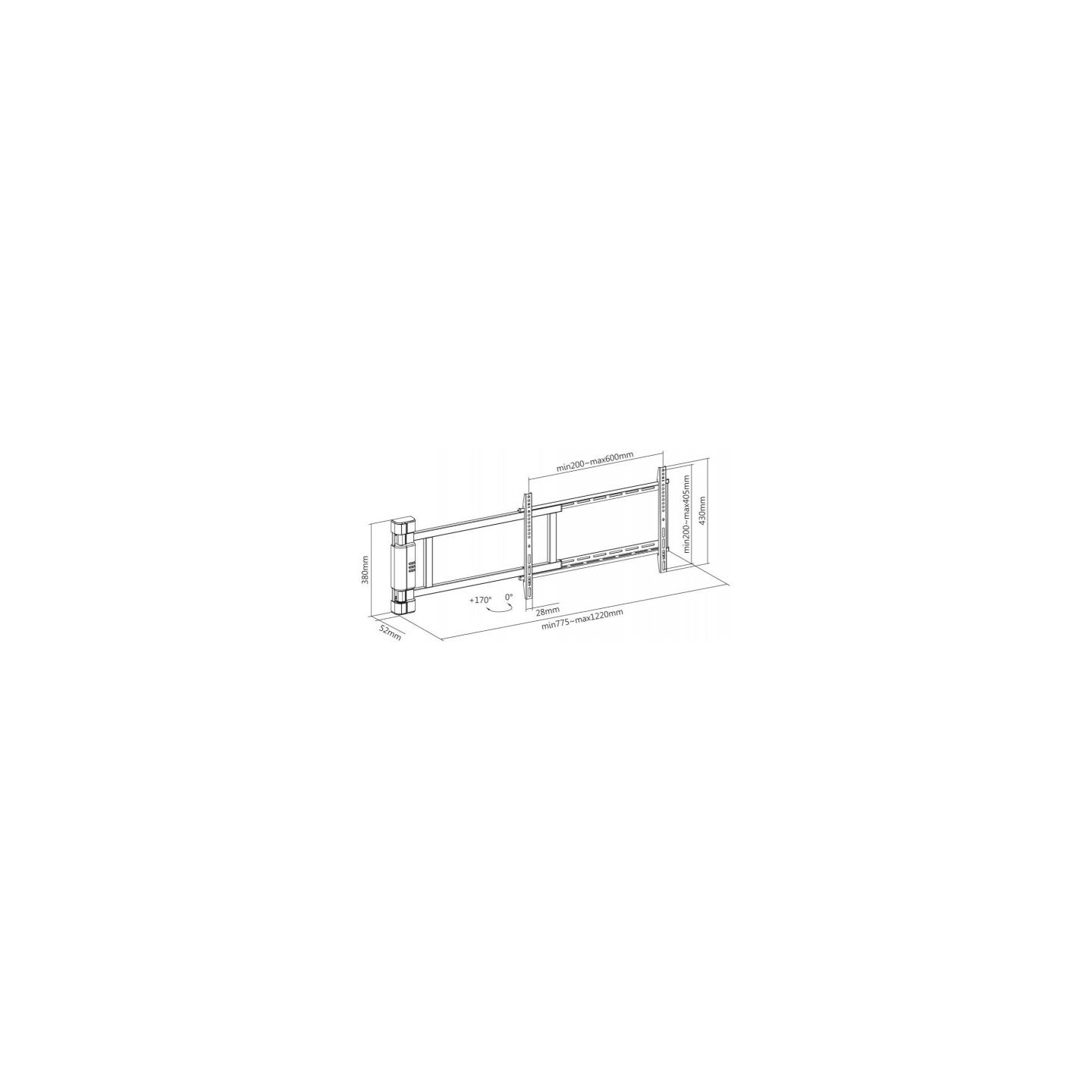 Techly Wall TV holder Techly 32-75 inch 50kg electric
