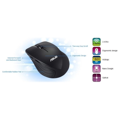 Asus | WT465 | wireless | Wireless Optical Mouse | Black