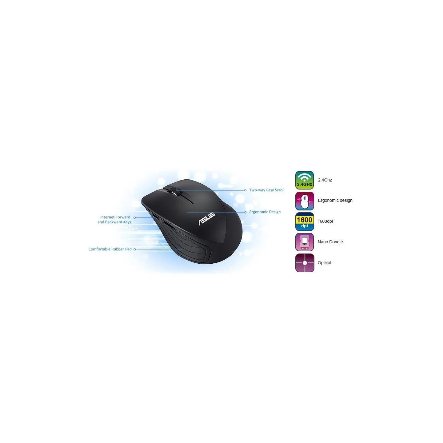 Asus | WT465 | wireless | Wireless Optical Mouse | Black