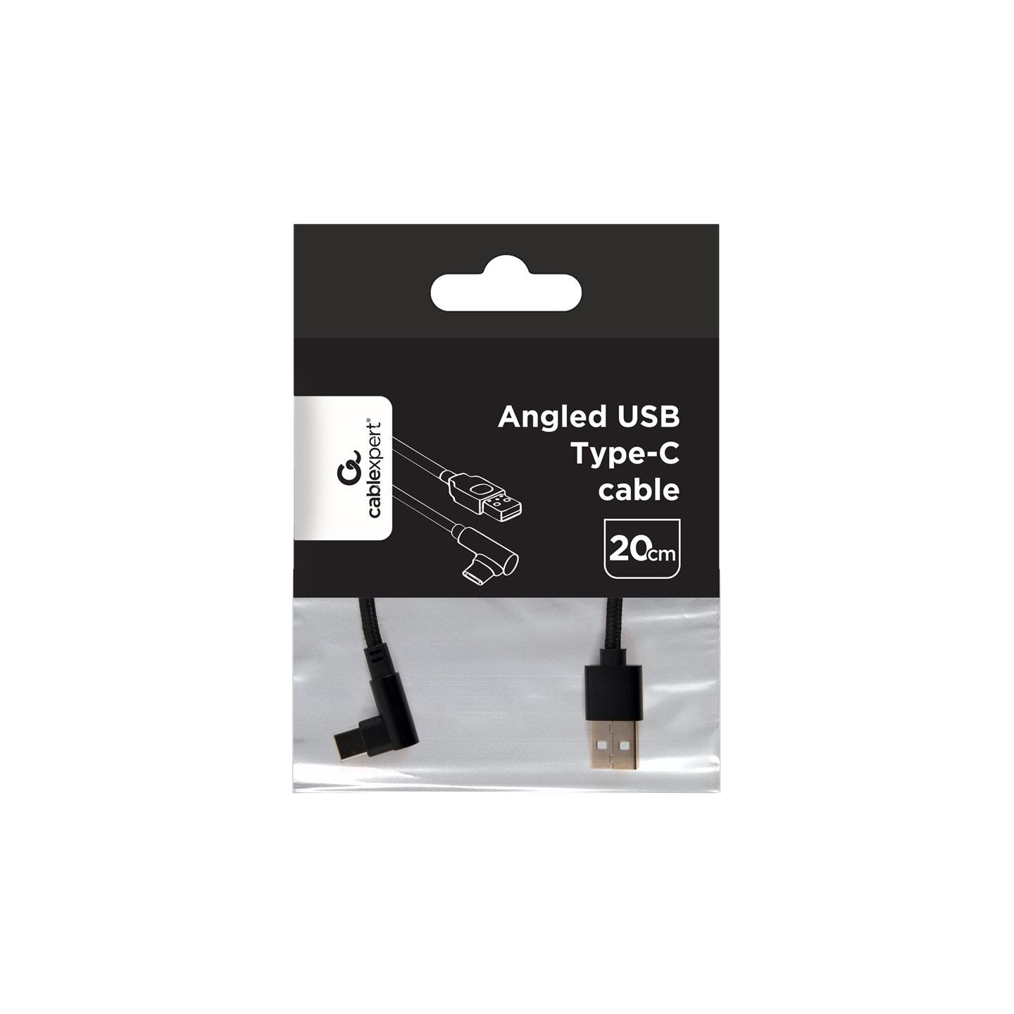 Gembird | Angled USB Type-C charging and data cable | CC-USB2-AMCML-0.2M