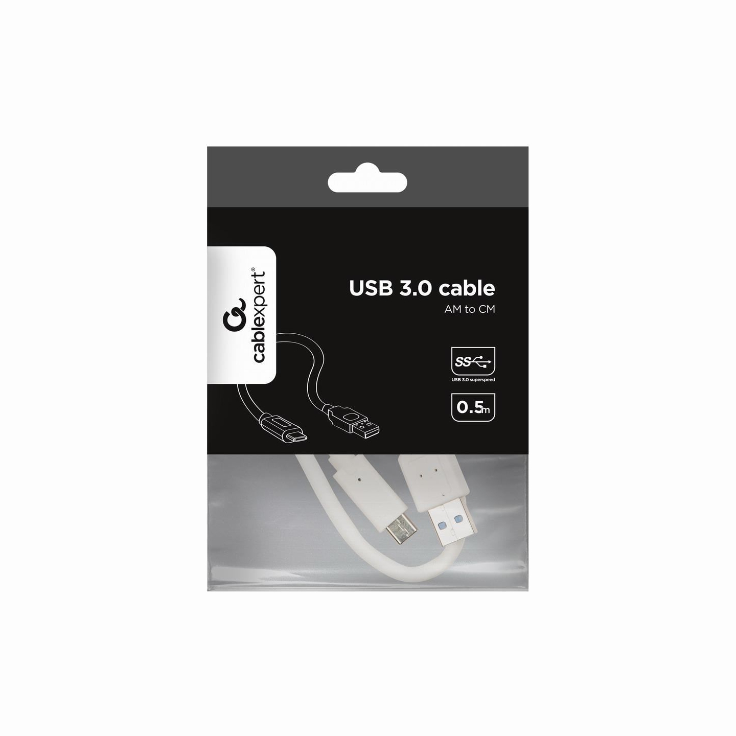 Gembird CABLE USB-C TO USB3 0.5M WHITE/CCP-USB3-AMCM-W-0.5M GEMBIRD