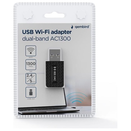 Gembird WRL ADAPTER 1300MBPS USB/DUALBAND WNP-UA1300-03 GEMBIRD