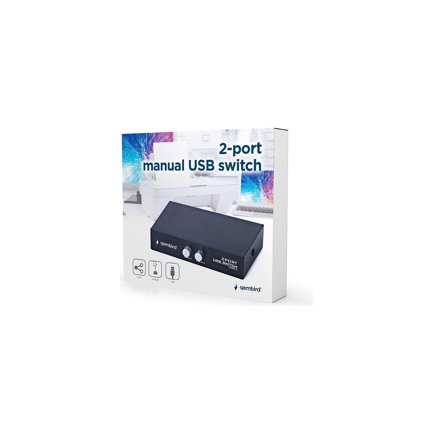 Gembird I/O SWITCH USB 2P/DSU-21 GEMBIRD