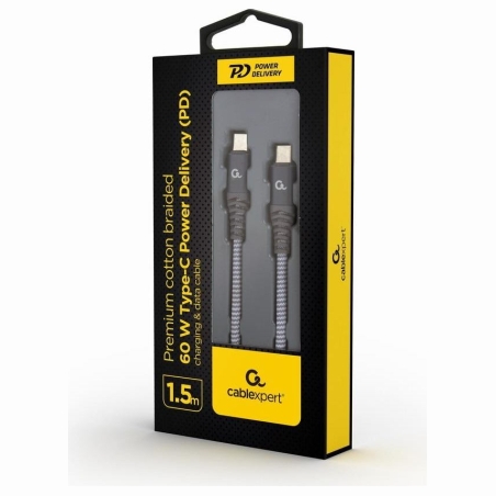 Gembird CABLE USB-C PD 1.5M/CC-USB2B-CMCM60-1.5M GEMBIRD
