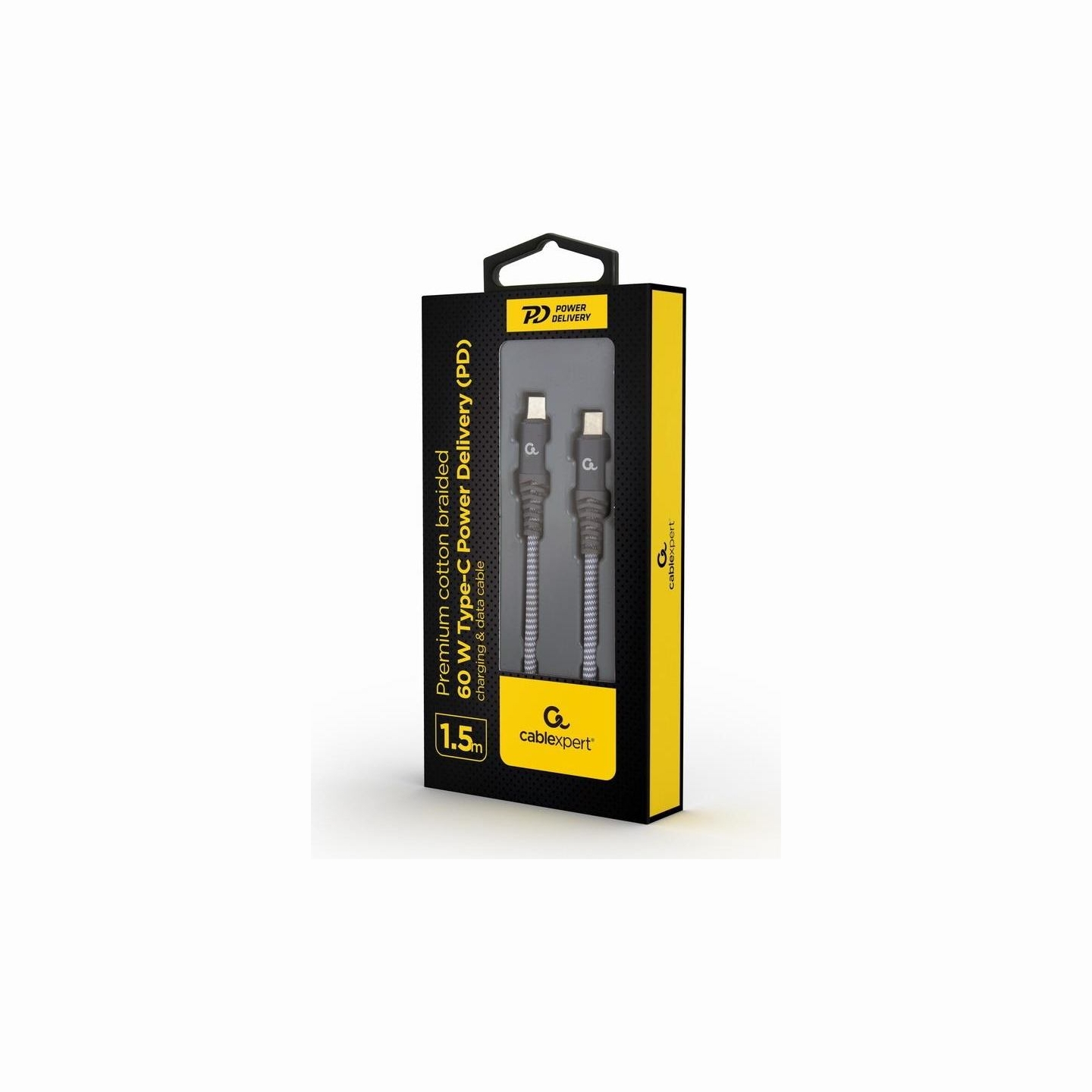 Gembird CABLE USB-C PD 1.5M/CC-USB2B-CMCM60-1.5M GEMBIRD