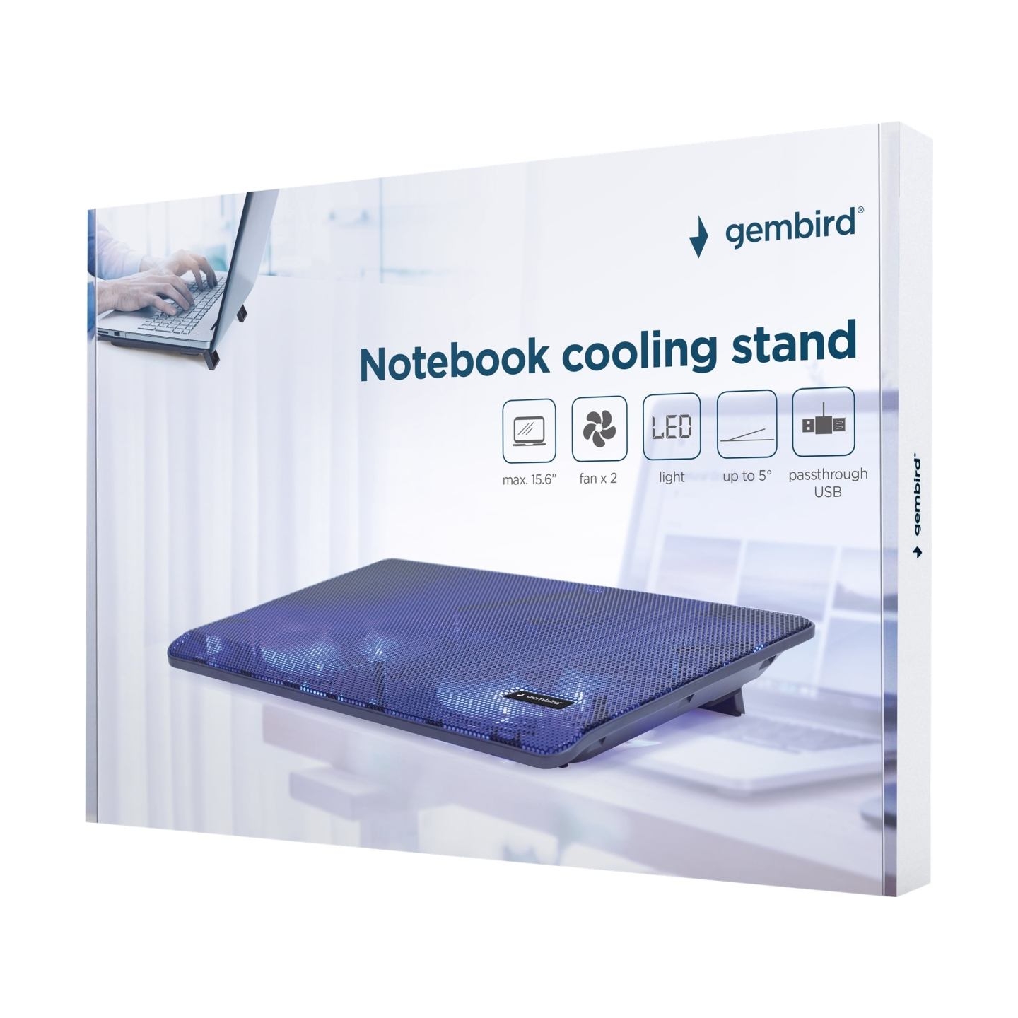 Gembird | Fits up to size 15.6 " | Notebook Cooling Stand | NBS-2F15-05