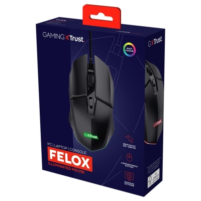 Trust MOUSE USB OPTICAL GAMING BLACK/GXT 109 FELOX 25036 TRUST