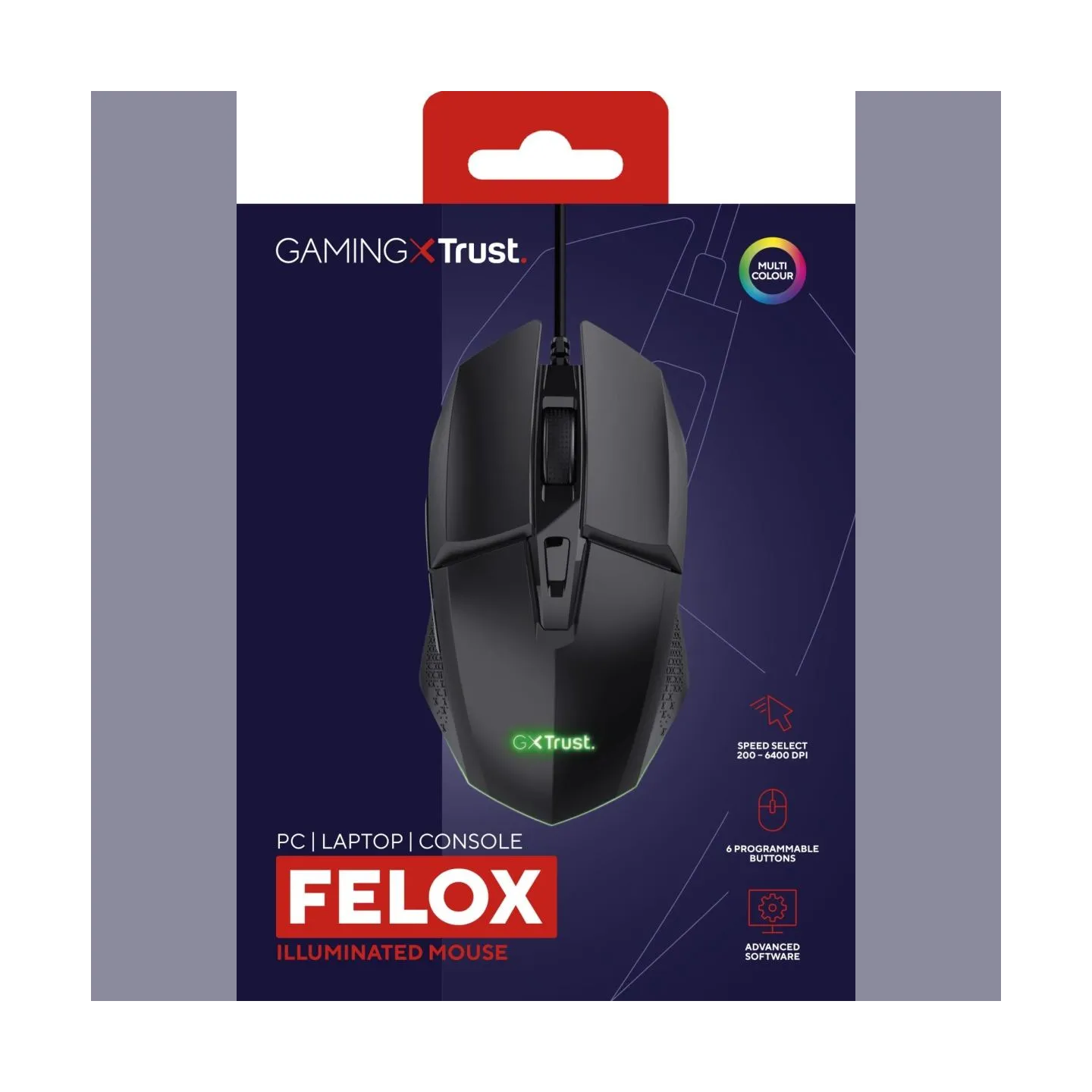 Trust MOUSE USB OPTICAL GAMING BLACK/GXT 109 FELOX 25036 TRUST