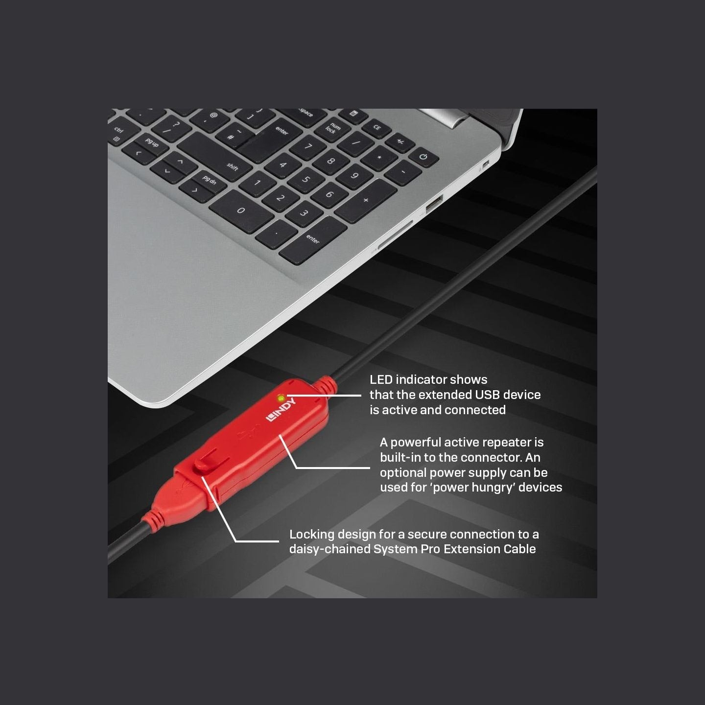 Lindy CABLE USB2 8M ACTIVE EXT. PRO/42780 LINDY